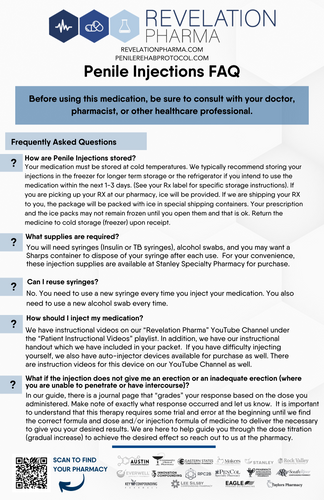 ﻿﻿Flyer - Penile Injection FAQ (Penile Rehab Protocol/Revelation)