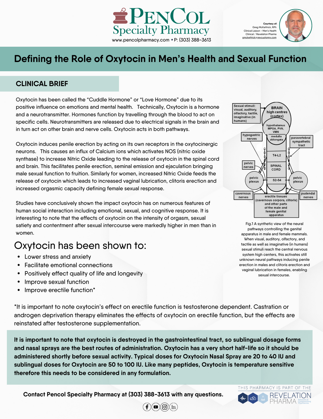 Defining the Role of Oxytocin in Men’s Health and Sexual Function (Pencol)