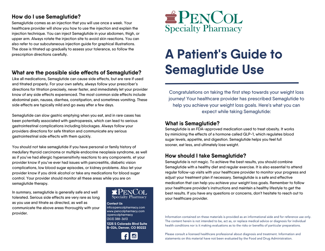 Patient Guide for Semaglutide - Pencol