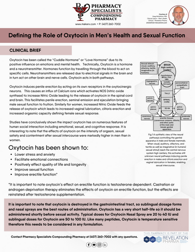 Defining the Role of Oxytocin in Men’s Health and Sexual Function (Pharmacy Specialists)