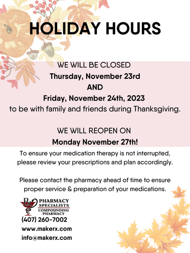 Thanksgiving Poster - PHARMACY SPECIALISTS