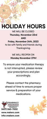 Thanksgiving Bag Stuffer - PHARMACY SPECIALISTS