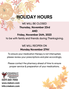 Thanksgiving Flyer - PHARMACY SPECIALISTS