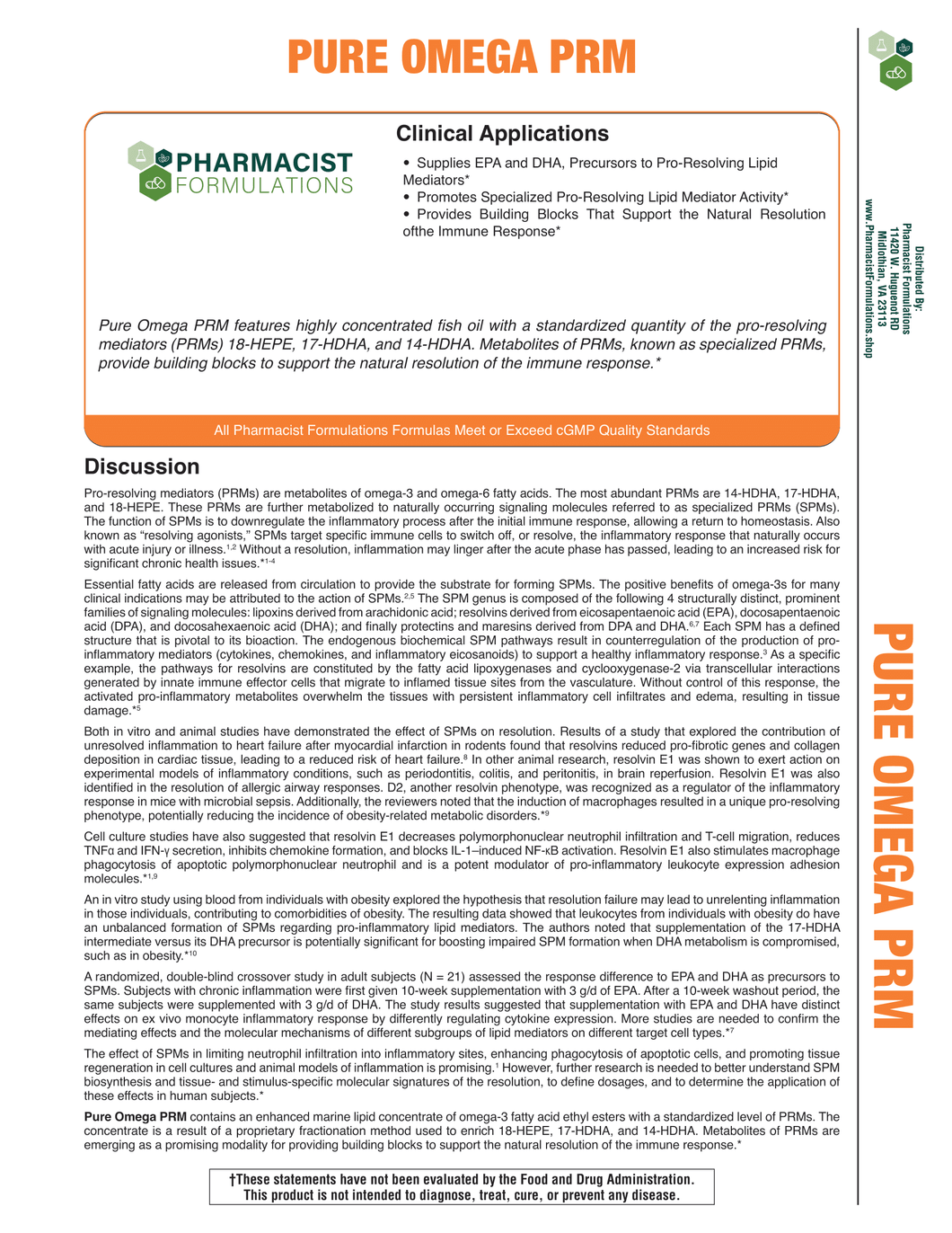 Pure Omega PRM 30ct Handout (Pharmacist Formulations)