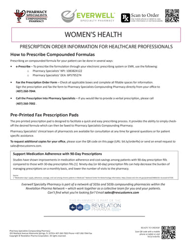 RX Template - Women's Health (Pharmacy Specialists)