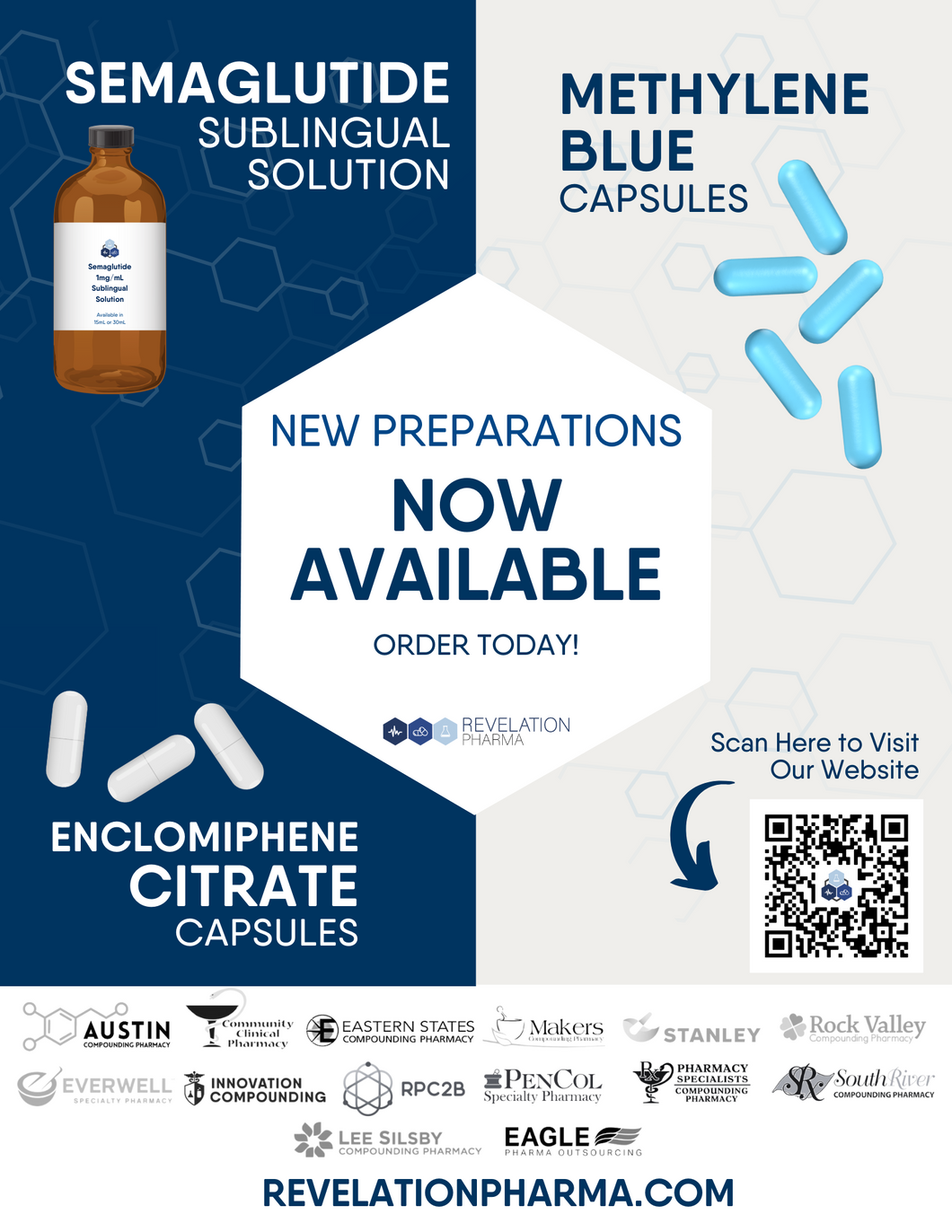 Flyer - Three New Formulations (Methylene Blue, Sublingual Semaglutide, Enclomiphene) (Revelation)