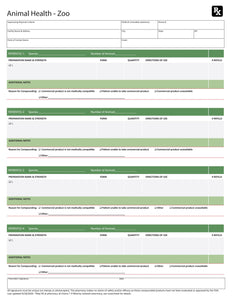 RX Template - Zoo Order Form (Taylors)