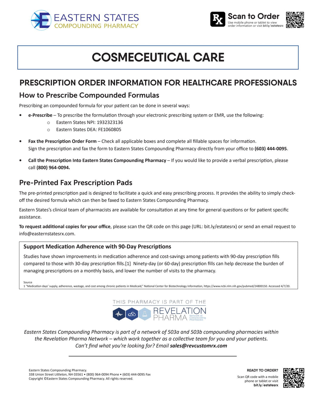 RX Template - Cosmeceuticals (EASTERN STATES)