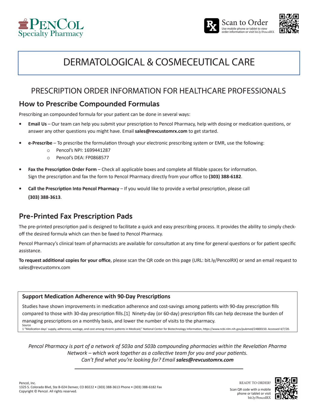 RX Template - Dermatology and Cosmeceuticals (Pencol)