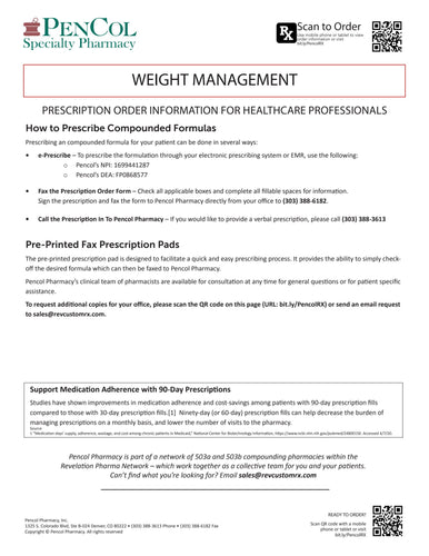 Prescription Template - Weight Management Pencol