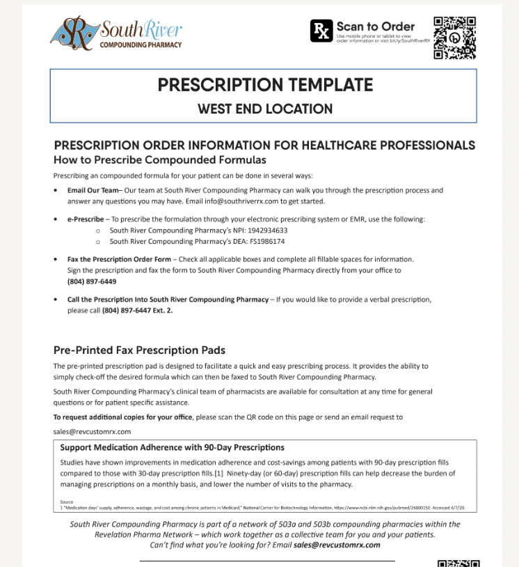 RX Template Coversheet - South River West End Location