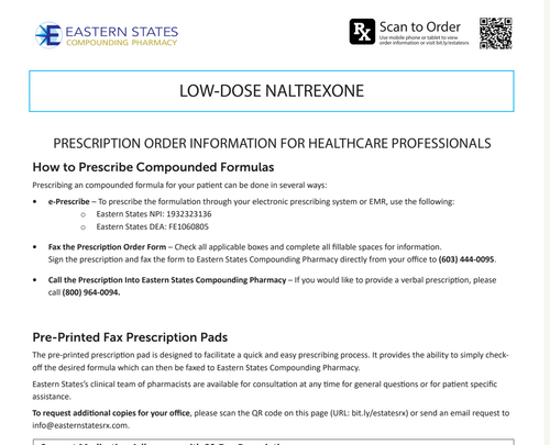 RX Template - Low Dose Naltrexone (Eastern States)