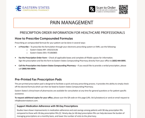 Rx Template - Pain Management (Eastern States)