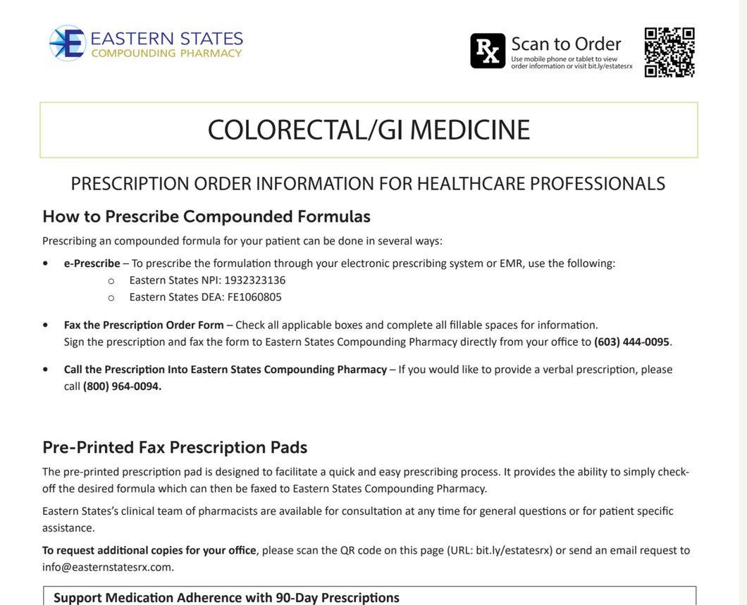 Rx Template - Colorectal/GI Medicine (Eastern States)