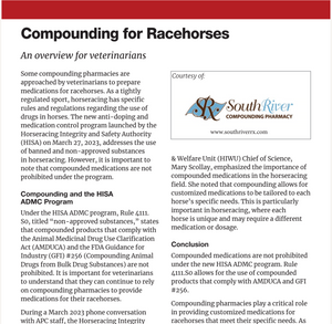 Prescriber Brief - Compounding for Racehorses – South River