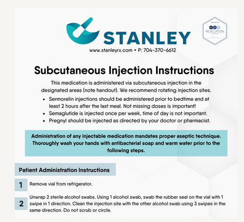 Patient Handout - Subcutaneous Injection Instructions (Stanley)