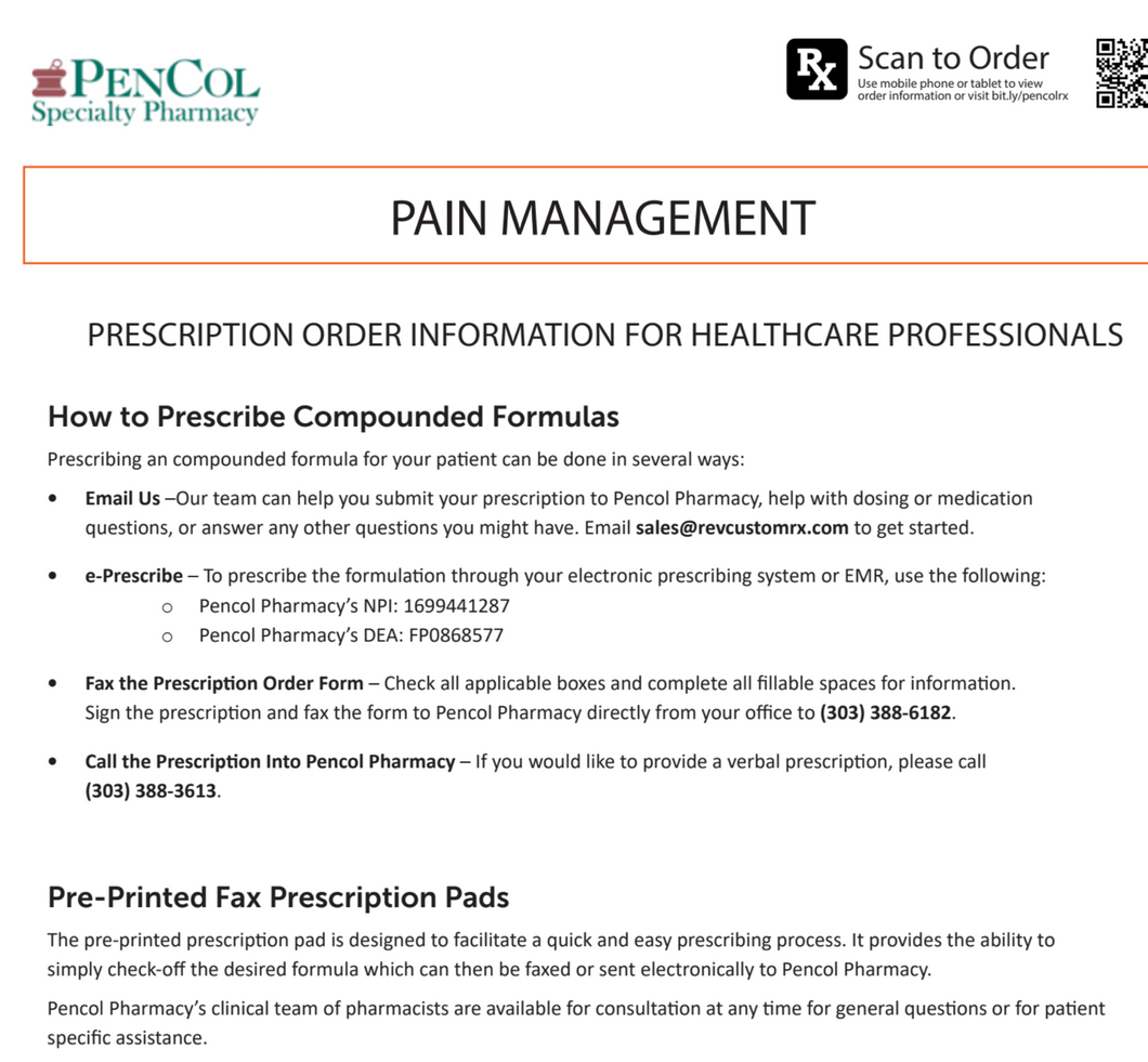 RX Template - Pain Management (Pencol)