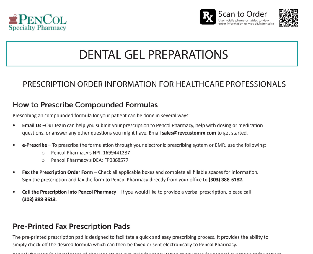 RX Template- Dental Gel (Pencol)