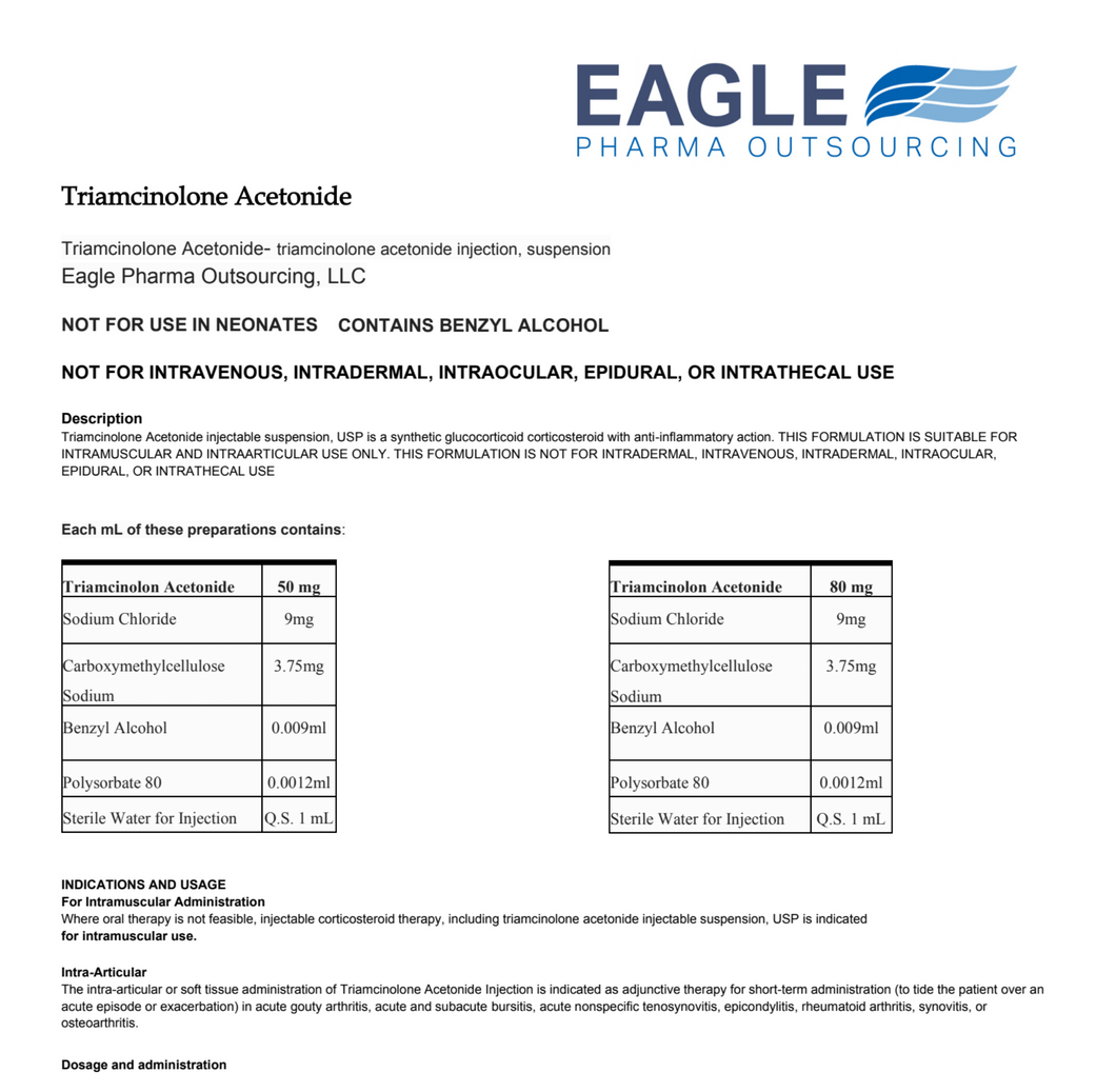 Triamcinolone Acetonide Info Sheet (EAGLE)