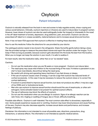 Oxytocin Patient Handout