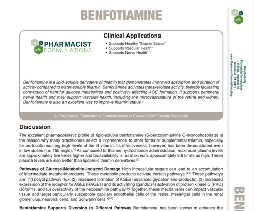 Benfotiamine 120ct Handout (Pharmacist Formulations)