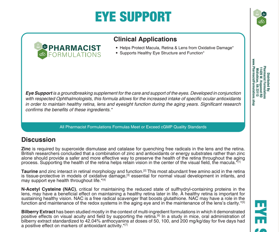 Eye Support Handout (Pharmacist Formulations)