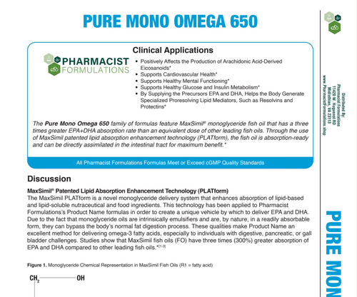 Pure Mono Omega 650mg 60ct Handout (Pharmacist Formulations)