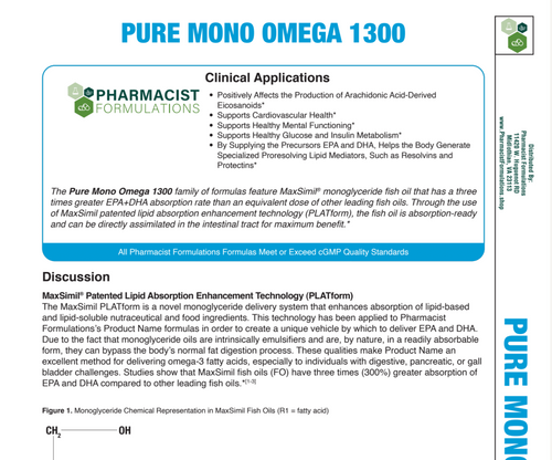 Pure Mono Omega 1300 EC 60ct Handout (Pharmacist Formulations)