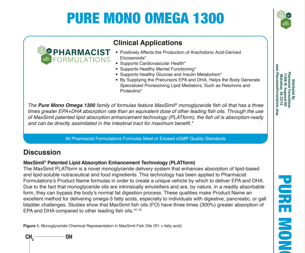 Pure Mono Omega 1300 EC 120ct Handout (Pharmacist Formulations)