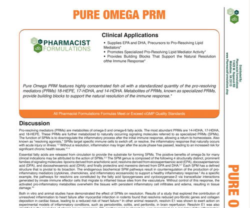 Pure Omega PRM 30ct Handout (Pharmacist Formulations)