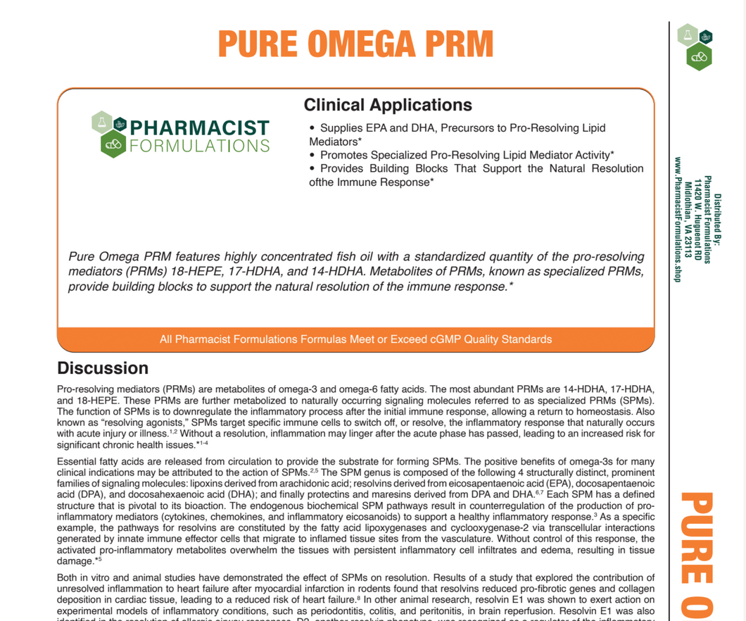 Pure Omega PRM 30ct Handout (Pharmacist Formulations)