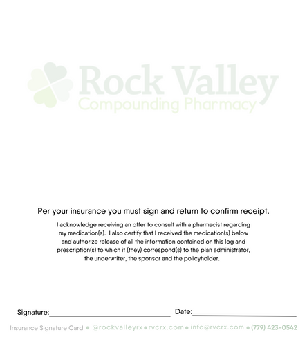 Insurance Signature Card (Rock Valley)