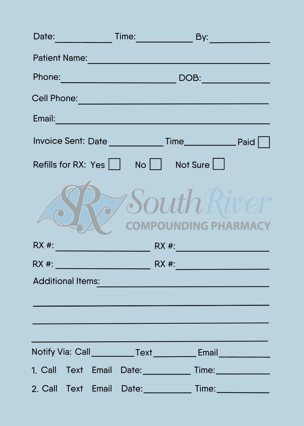 Paper Pads for Rx - South River