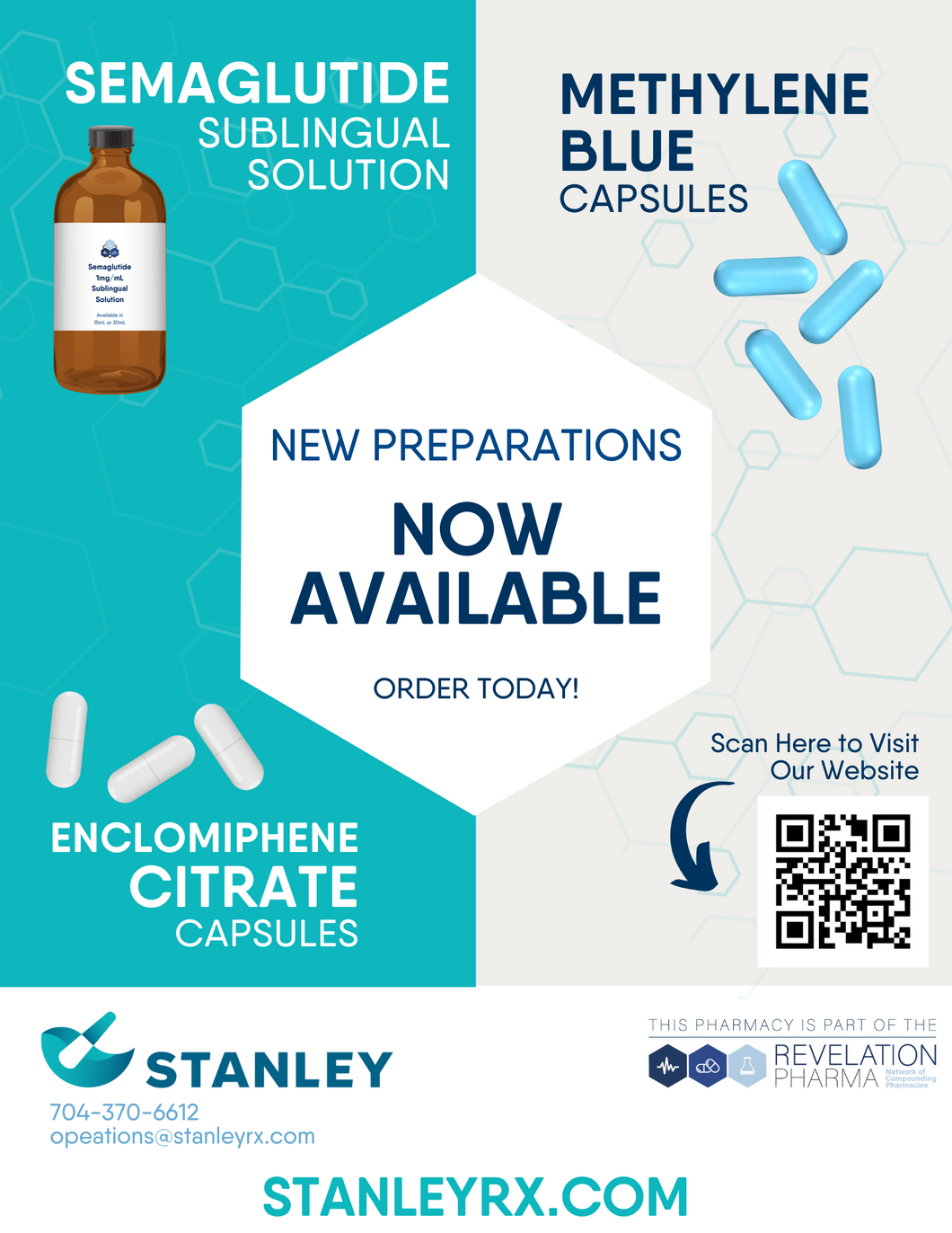 Flyer - Three New Formulations (Methylene Blue, Sublingual Semaglutide, Enclomiphene) (Stanley)