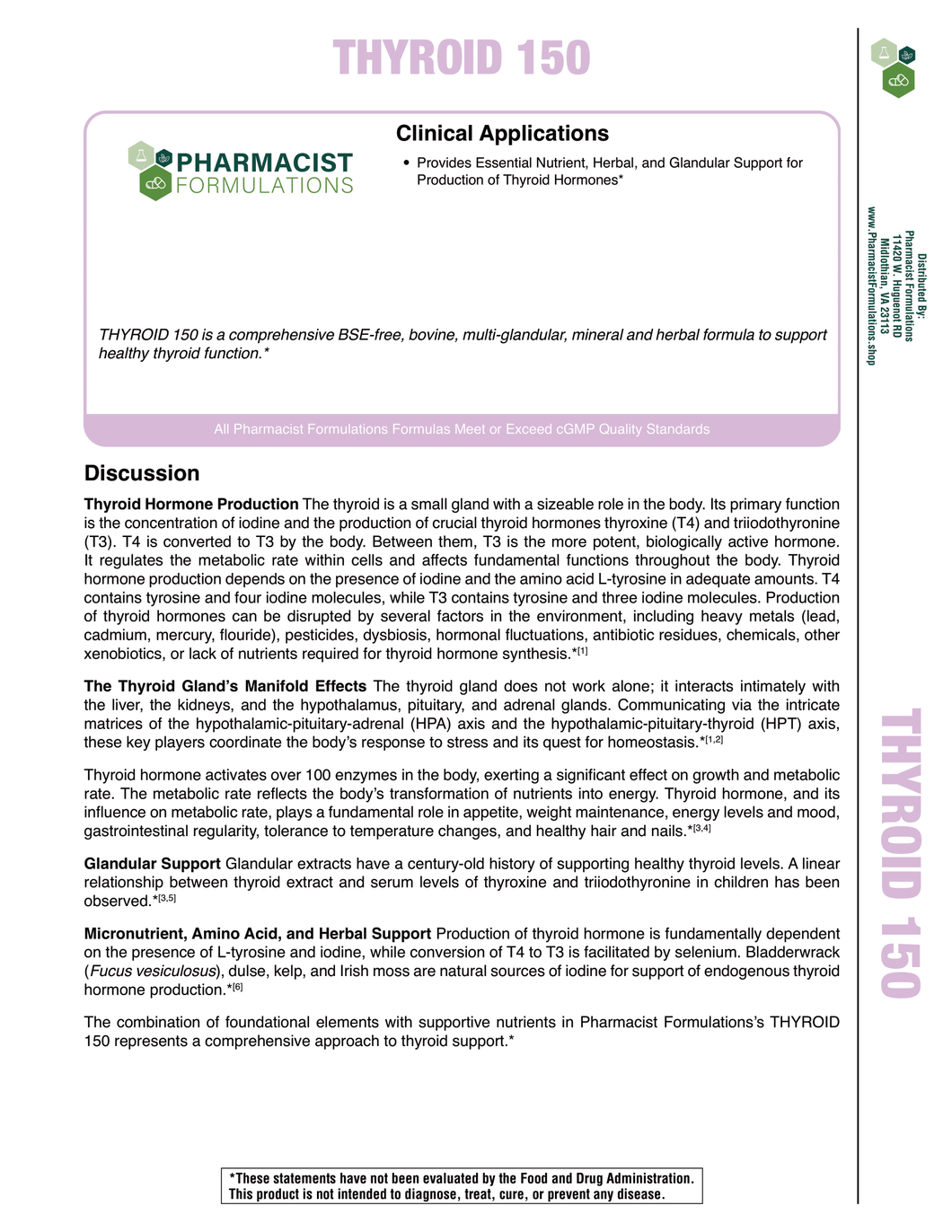 Thyroid 150 Handout (Pharmacist Formulations)