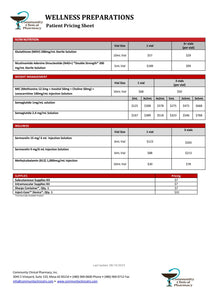 Wellness Pricing Sheet (Community Clinical)