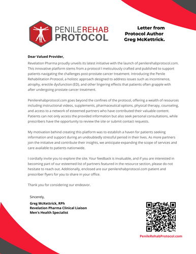 Patient Handout - Penile Rehab Protocol Letter from Greg (PRP)