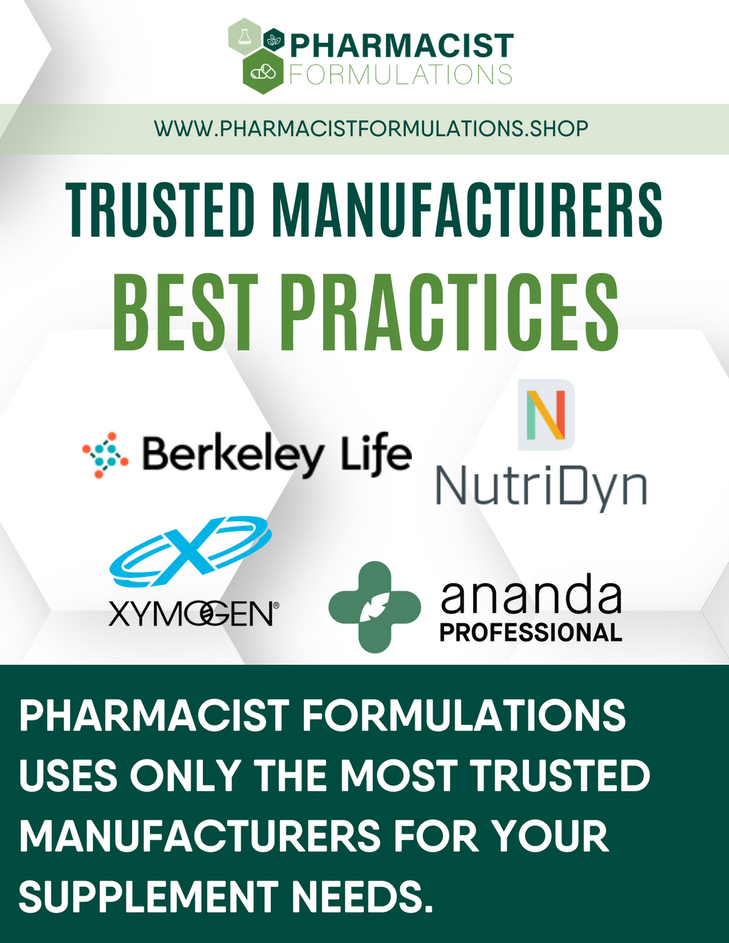 Pharmacist Formulations Trusted Manufacturer Materials (Flyer and Bag Stuffer)