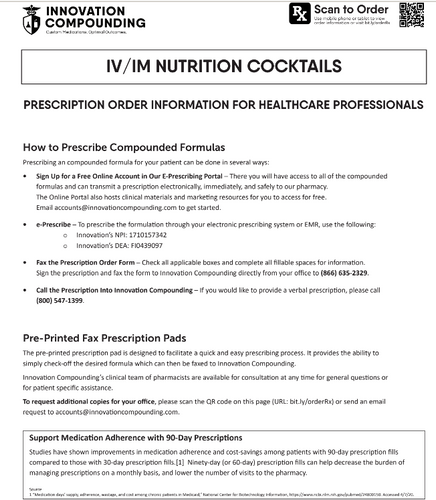 Innovation Compounding - RX Template - IV/IM Nutrition Cocktail