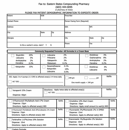 Eastern States - RX Template - Podiatry