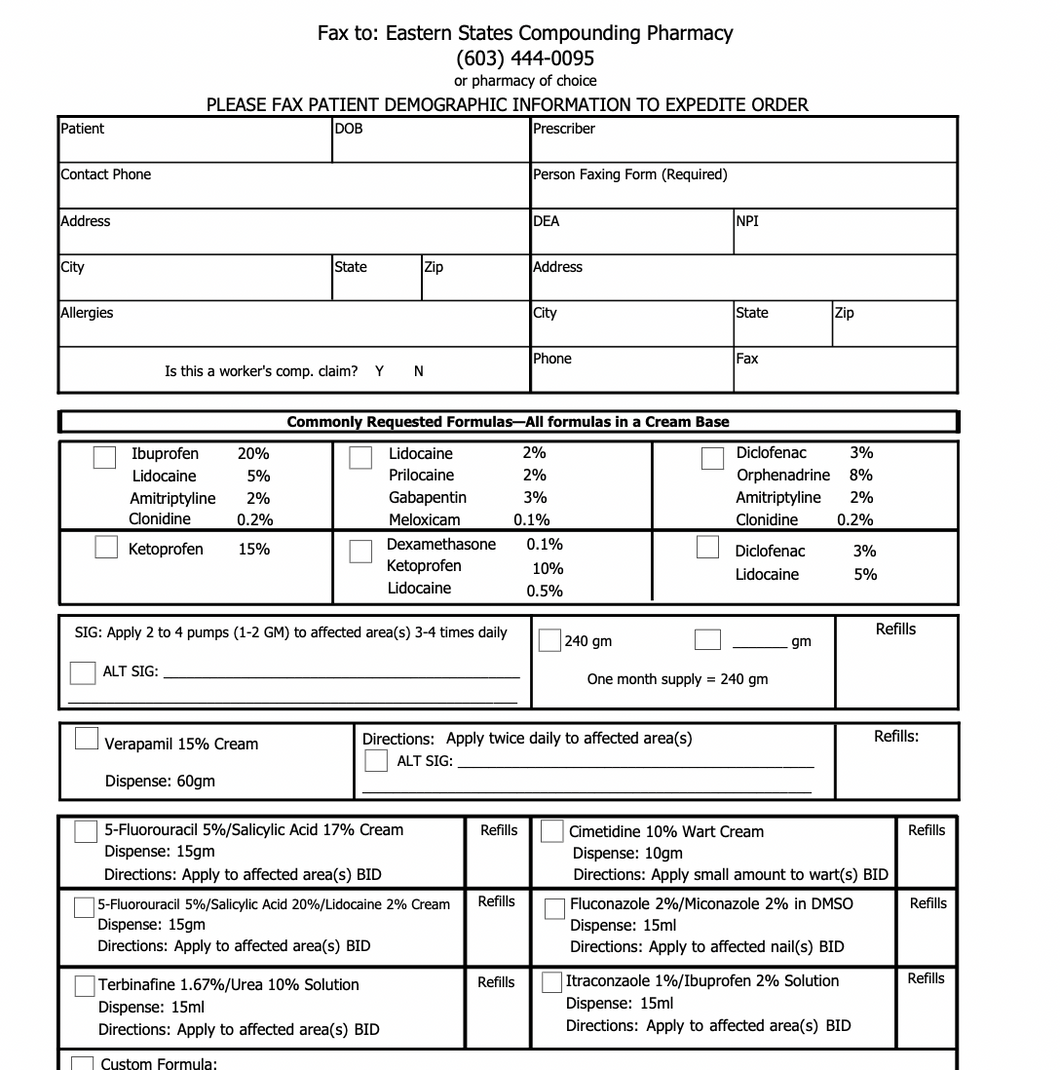 Eastern States - RX Template - Podiatry