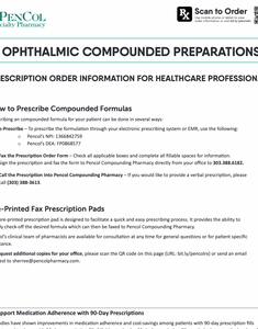 Pencol - RX Template - Ophthalmic Compounded Preparations