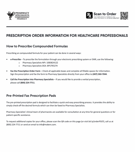 Pharmacy Specialists - RX Template - Personalized Ear, Nose, And Throat (ENT) Medication Order Form