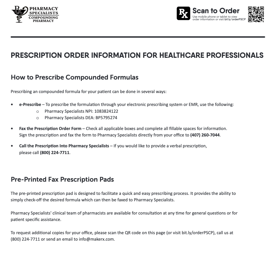 Pharmacy Specialists - Rx Template - Pain Management