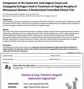 Pharmacy Specialists -  Vaginal Hyaluronic Acid Gel Order Form