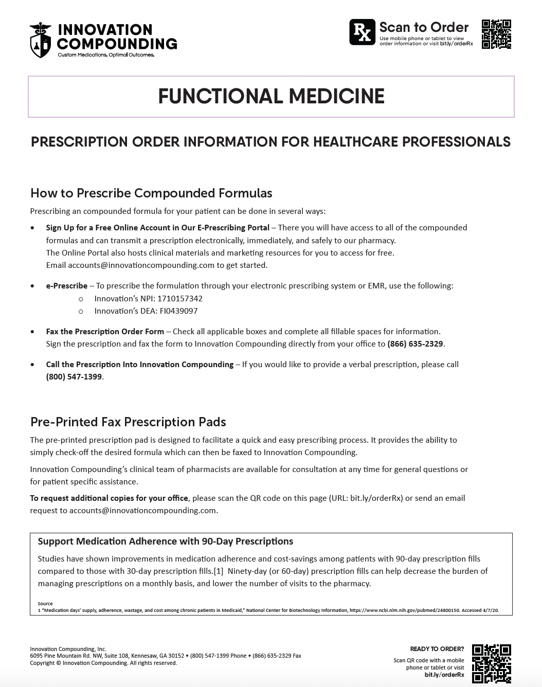 Innovation Compounding - RX Template - Functional Medicine