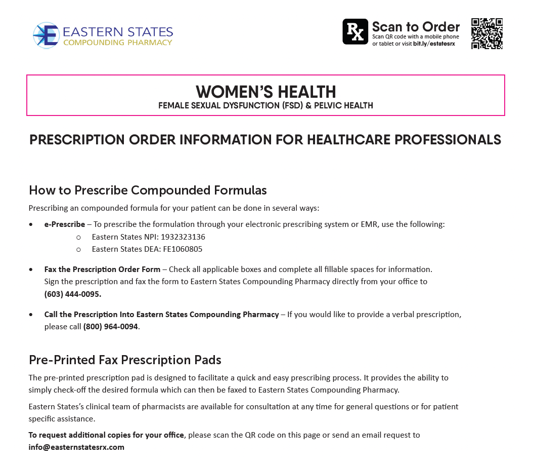 RX Template - Women's Health FSD (Eastern States)