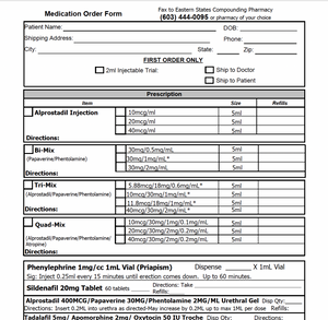 Eastern States - RX Template - Urology Medication Order Form