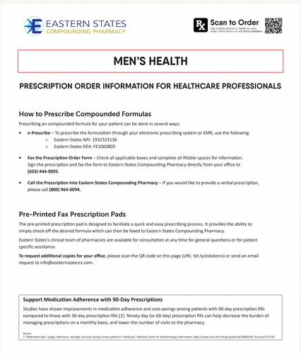 RX Template - Men's Health (Eastern States)