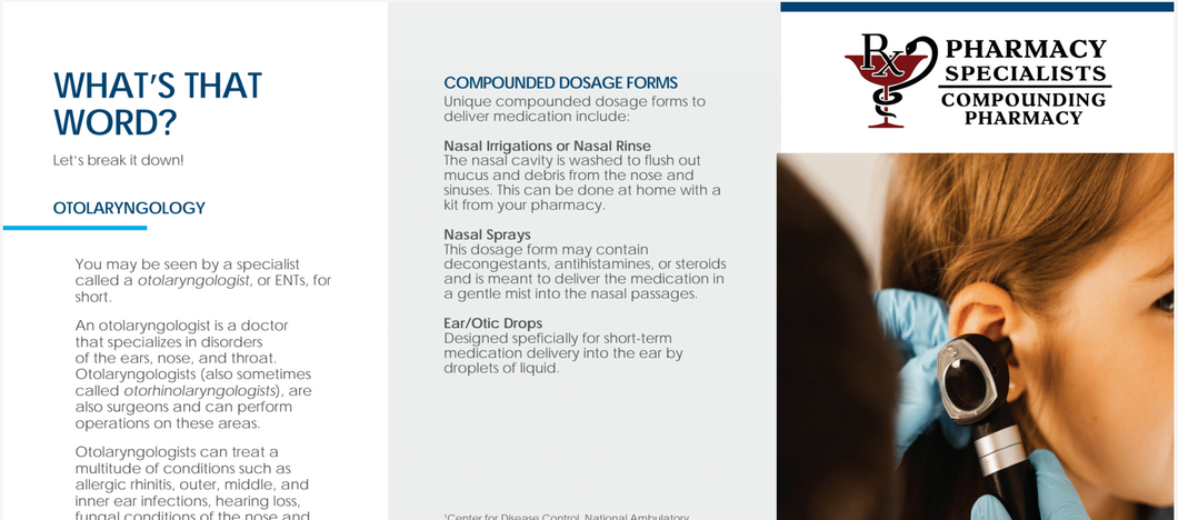 ·Patient Handout: Trifold: ENT Conditions (Pharmacy Specialists)